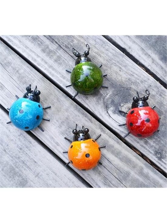 Other - Set of 4 Cute Ladybugs Outdoor Decor Wall Sculpture